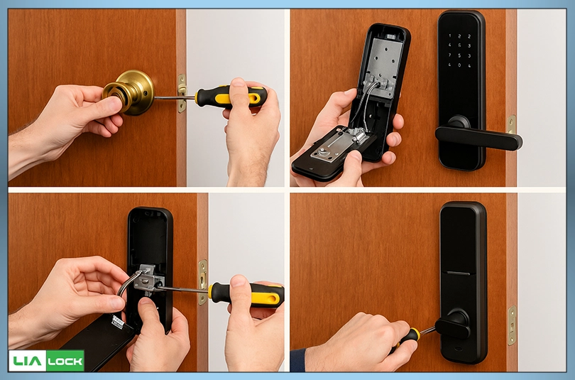 مراحل نصب دستگیره هوشمند