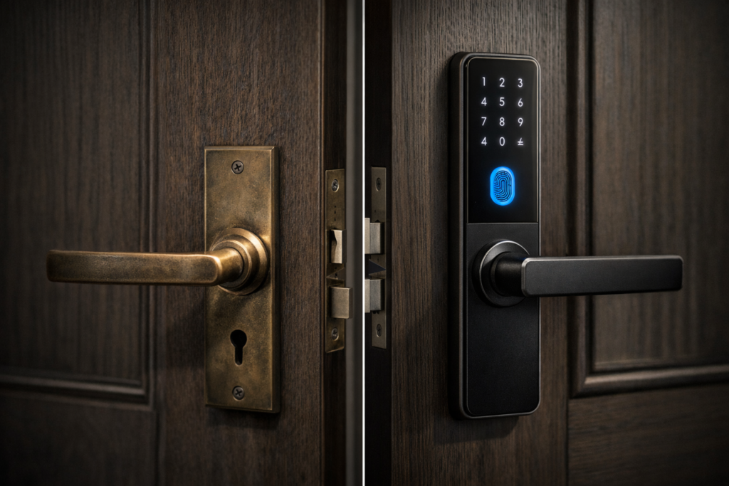 مقایسه امنیت دستگیره هوشمند و قفل معمولی از نظر مقاومت در برابر سرقت