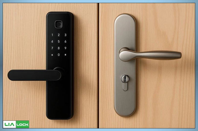 تصویر مقایسهای میان دستگیره هوشمند و دستگیره معمولی بهصورت کنار هم