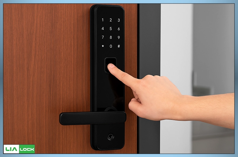 استفاده از اثر انگشت روی دستگیره هوشمند نصب‌شده روی درب ساختمان