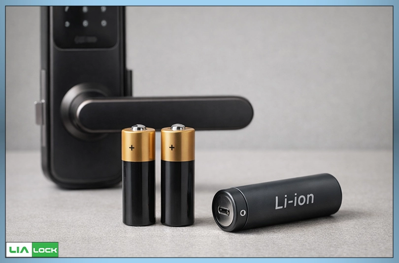 انواع باتری دستگیره هوشمند شامل باتری قلمی و باتری لیتیومی قابل شارژ